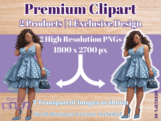 African American Fashion Premium Clipart Dolls | 081923PA-01 - Four Blended Sistas