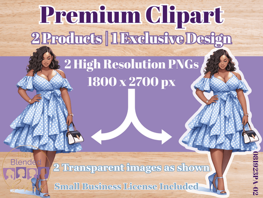 African American Fashion Premium Clipart Dolls | 081923PA-02 - Four Blended Sistas