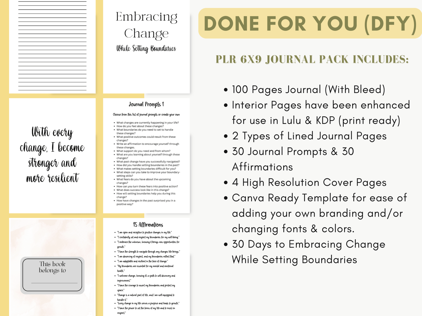 Embracing Change: While Setting Boundaries PLR DFY Journal Pack - Four Blended Sistas