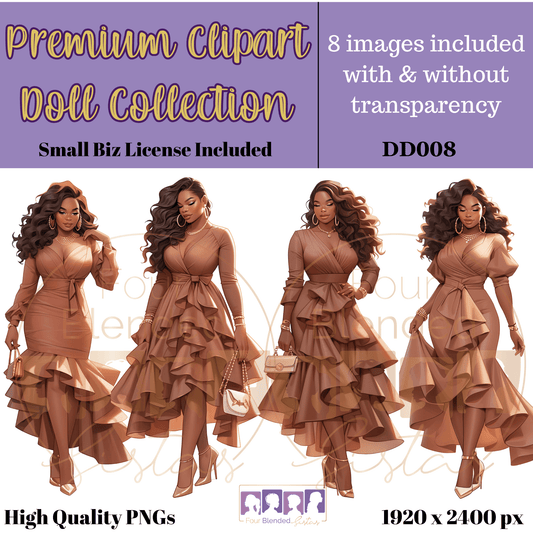 Fall Fashion Premium Clipart Dolls | DD008-82223 - Four Blended Sistas