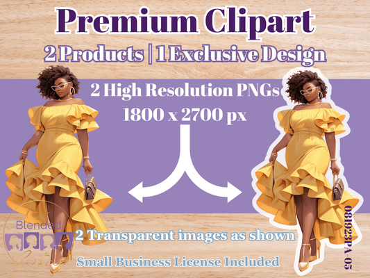 Fashion African American Premium Clipart Dolls | 081823PA-05 - Four Blended Sistas