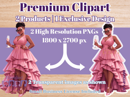 Fashion African American Premium Clipart Dolls | 081823PA-07 - Four Blended Sistas