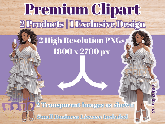 Fashion African American Premium Clipart Dolls | 081823PA-08 - Four Blended Sistas