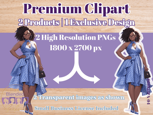 Fashion African American Premium Clipart Dolls | 081923PA-04 - Four Blended Sistas