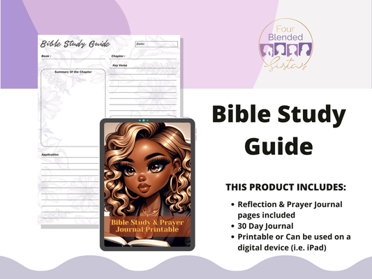 Printable Bible Study & Prayer Journal 2-in-1 Bundle – Deepen Your Faith, Organize Your Thoughts - Four Blended Sistas