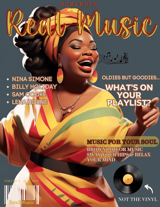 "REAL MUSIC" Magazine Cover Canva Template - Four Blended Sistas