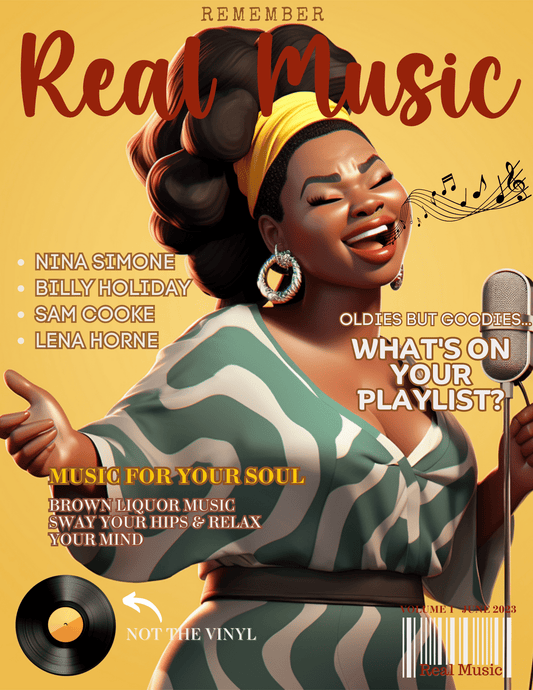 "REAL MUSIC" Magazine Cover Canva Template - Four Blended Sistas