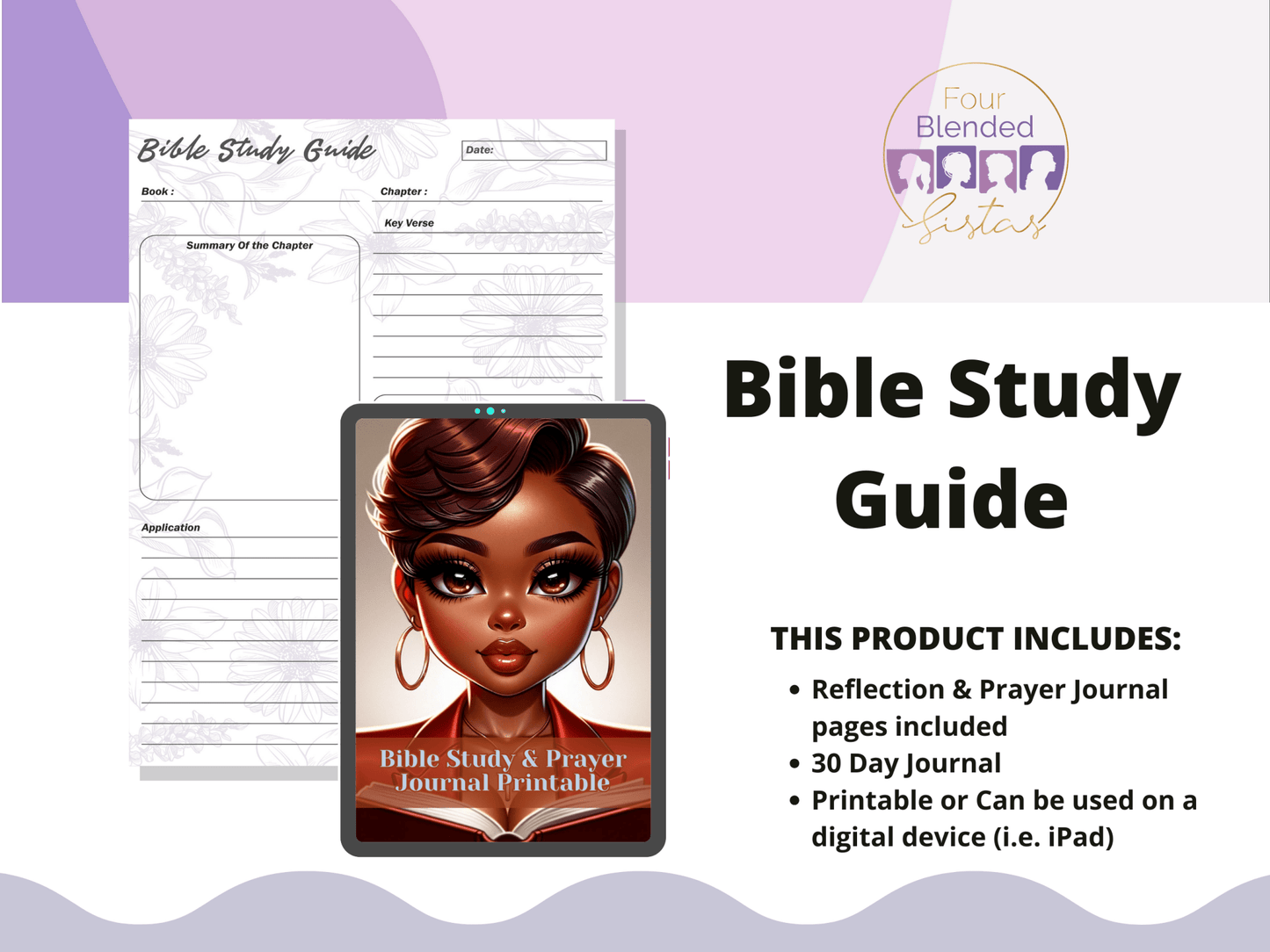 V2 Printable Bible Study & Prayer Journal 2-in-1 Bundle – Deepen Your Faith, Organize Your Thoughts - Four Blended Sistas